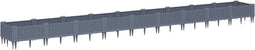 vidaXL - Plantenbak - met - pinnen - 362,5x42,5x28,5 - cm - polypropeen - grijs