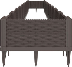 vidaXL - Plantenbak - met - pinnen - 362,5x42,5x28,5 - cm - polypropeen - bruin