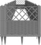 vidaXL - Plantenbak - met - pinnen - 363,5x43,5x43,5 - cm - polypropeen - lichtgrijs