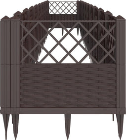 vidaXL - Plantenbak - met - pinnen - 363,5x43,5x43,5 - cm - polypropeen - bruin