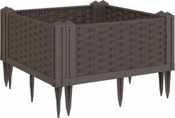 vidaXL - Plantenbak - met - pinnen - 42,5x42,5x28,5 - cm - polypropeen - bruin