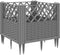 vidaXL - Plantenbak - met - pinnen - 43,5x43,5x43,5 - cm - polypropeen - lichtgrijs