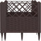 vidaXL - Plantenbak - met - pinnen - 43,5x43,5x43,5 - cm - polypropeen - bruin