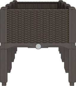 vidaXL - Plantenbak - met - poten - 120x40x42 - cm - polypropeen - bruin