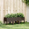 vidaXL - Plantenbak - met - poten - 120x40x42 - cm - polypropeen - bruin