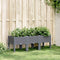 vidaXL - Plantenbak - met - poten - 120x40x42 - cm - polypropeen - grijs