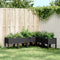 vidaXL - Plantenbak - met - poten - 160x120x42 - cm - polypropeen - zwart