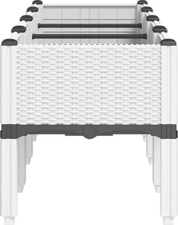 vidaXL - Plantenbak - met - poten - 160x40x42 - cm - polypropeen - wit