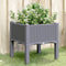 vidaXL - Plantenbak - met - poten - 40x40x42 - cm - polypropeen - grijs