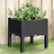 vidaXL - Plantenbak - met - poten - 40x40x42 - cm - polypropeen - zwart