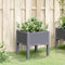 vidaXL - Plantenbak - met - poten - 40x40x42 - cm - polypropeen - grijs