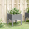 vidaXL - Plantenbak - met - poten - 40x40x42 - cm - polypropeen - lichtgrijs