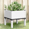 vidaXL - Plantenbak - met - poten - 40x40x42 - cm - polypropeen - wit