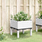 vidaXL - Plantenbak - met - poten - 40x40x42 - cm - polypropeen - wit