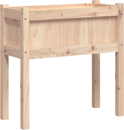vidaXL - Plantenbak - met - poten - 70x31x70 - cm - massief - grenenhout