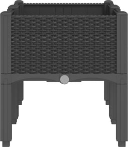 vidaXL - Plantenbak - met - poten - 80x40x42 - cm - polypropeen - zwart