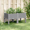 vidaXL - Plantenbak - met - poten - 80x40x42 - cm - polypropeen - lichtgrijs
