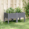 vidaXL - Plantenbak - met - poten - 80x40x42 - cm - polypropeen - grijs