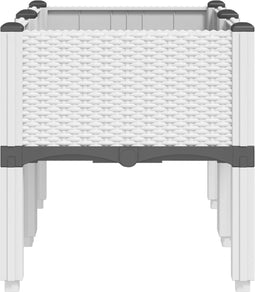 vidaXL - Plantenbak - met - poten - 80x40x42 - cm - polypropeen - wit