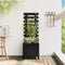 vidaXL - Plantenbak - met - rek - 39x39,5x114 - cm - massief - grenenhout - zwart