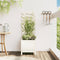 vidaXL - Plantenbak - met - rek - 39x39,5x114 - cm - massief - grenenhout - wit