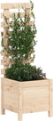 vidaXL - Plantenbak - met - rek - 39x39,5x114 - cm - massief - grenenhout