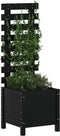 vidaXL - Plantenbak - met - rek - 39x39,5x114 - cm - massief - grenenhout - zwart