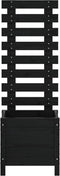 vidaXL - Plantenbak - met - rek - 39x39,5x114 - cm - massief - grenenhout - zwart