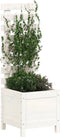 vidaXL - Plantenbak - met - rek - 39x39,5x114 - cm - massief - grenenhout - wit