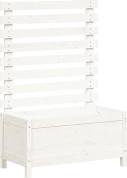 vidaXL - Plantenbak - met - rek - 79x39,5x114 - cm - massief - grenenhout - wit