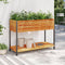 vidaXL - Plantenbak - met - schap - 110x45x80 - cm - massief - acaciahout - en - staal