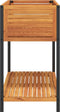 vidaXL - Plantenbak - met - schap - 110x45x80 - cm - massief - acaciahout - en - staal