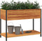 vidaXL - Plantenbak - met - schap - 110x45x80 - cm - massief - acaciahout - en - staal