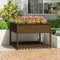 vidaXL - Plantenbak - met - schap - 111,5x111,5x81 - cm - grenenhout - honingbruin