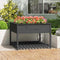 vidaXL - Plantenbak - met - schap - 111,5x111,5x81 - cm - massief - grenenhout - grijs