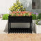 vidaXL - Plantenbak - met - schap - 111,5x111,5x81 - cm - massief - grenenhout - zwart