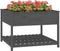 vidaXL - Plantenbak - met - schap - 111,5x111,5x81 - cm - massief - grenenhout - grijs
