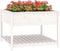 vidaXL - Plantenbak - met - schap - 111,5x111,5x81 - cm - massief - grenenhout - wit