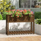 vidaXL - Plantenbak - met - schap - 111,5x34,5x81 - cm - grenenhout - honingbruin