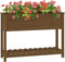 vidaXL - Plantenbak - met - schap - 111,5x34,5x81 - cm - grenenhout - honingbruin