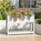 vidaXL - Plantenbak - met - schap - 111,5x34,5x81 - cm - massief - grenenhout - wit