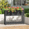 vidaXL - Plantenbak - met - schap - 111,5x34,5x81 - cm - massief - grenenhout - grijs
