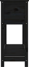 vidaXL - Plantenbak - met - schap - 111,5x34,5x81 - cm - massief - grenenhout - zwart