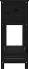 vidaXL - Plantenbak - met - schap - 111,5x34,5x81 - cm - massief - grenenhout - zwart
