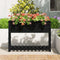 vidaXL - Plantenbak - met - schap - 111,5x34,5x81 - cm - massief - grenenhout - zwart
