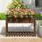 vidaXL - Plantenbak - met - schap - 111,5x54x81 - cm - grenenhout - honingbruin