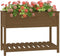 vidaXL - Plantenbak - met - schap - 111,5x54x81 - cm - grenenhout - honingbruin