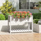 vidaXL - Plantenbak - met - schap - 111,5x54x81 - cm - massief - grenenhout - wit