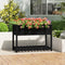 vidaXL - Plantenbak - met - schap - 111,5x54x81 - cm - massief - grenenhout - zwart