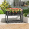 vidaXL - Plantenbak - met - schap - 111,5x54x81 - cm - massief - grenenhout - grijs